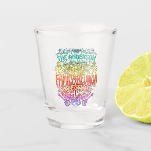 Family Reunion Band Retro 70s Concert Logo Neon Shot Glass