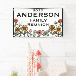 Family Reunion Banner Custom Sunflower Floral