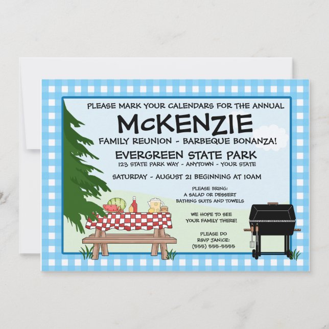 Family Reunion Barbeque Invitation (Front)