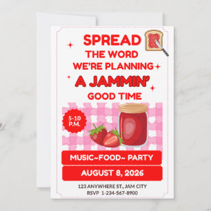 FAMILY REUNION BBQ RED JAM ON SWEET MEMORIES INVITATION