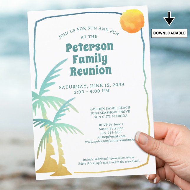 Family Reunion Beach Palm Trees Tropical Invitation (Creator Uploaded)