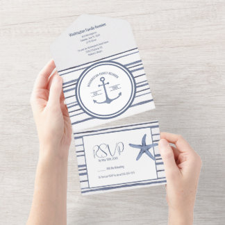 Family Reunion Beach Theme All In One Invitation