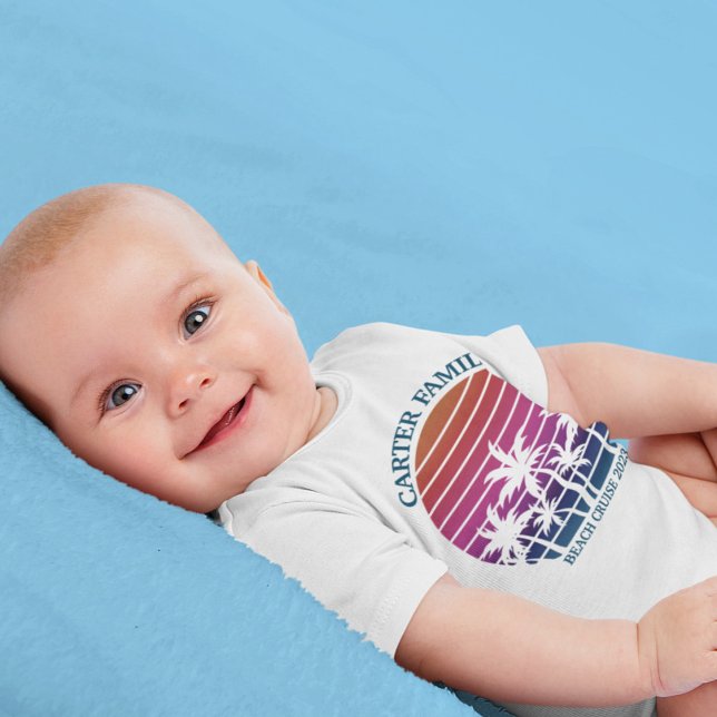 Family Reunion Beach Vacation Palm Tree Custom Baby Bodysuit (Creator Uploaded)