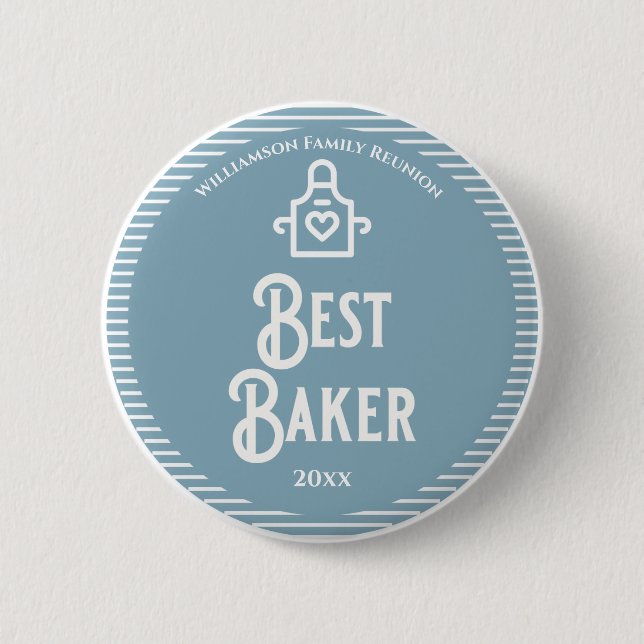 Family Reunion Best Baker Prize Award 6 Cm Round Badge (Front)