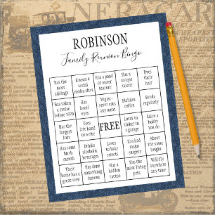 Family Reunion Bingo Game #3