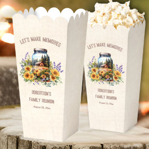 Family Reunion Birthday Forest Cabin Popcorn Favour Box