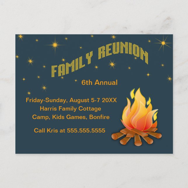 Family Reunion -Bonfire invite (Front)