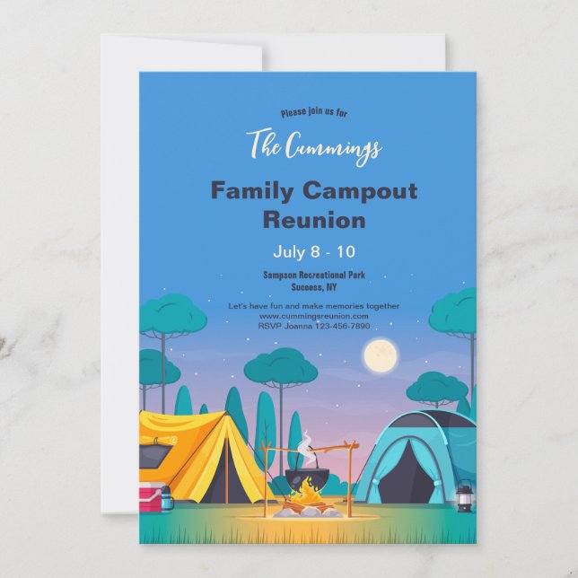 Family Reunion Camping  Invitation (Front)