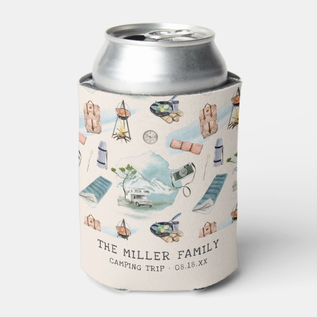 Family Reunion Camping Road Trip Personalised Can  Can Cooler (Can Front)