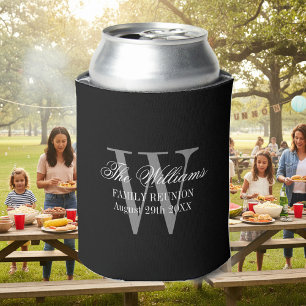 Family reunion can coolers with chic name monogram