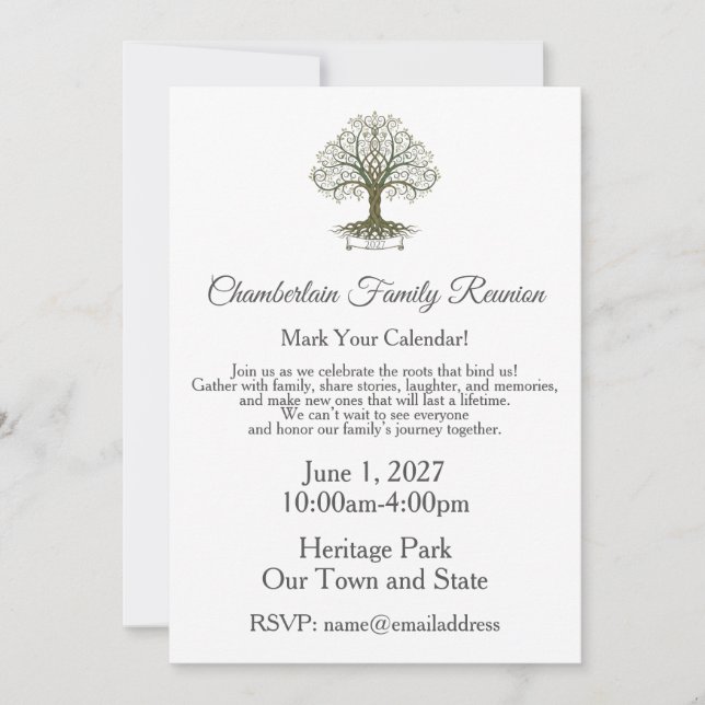 Family Reunion Celebration Invitation (Front)