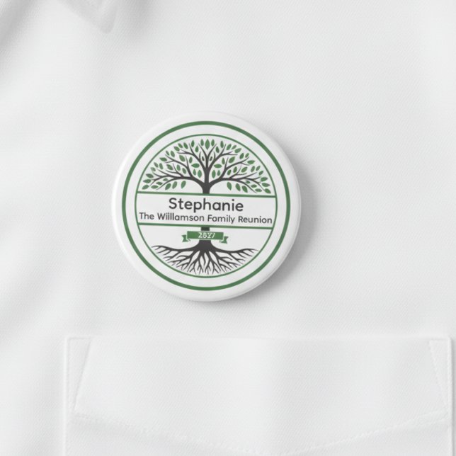 Family Reunion Celebration Keepsake Name Badge (Family reunion name tag button)