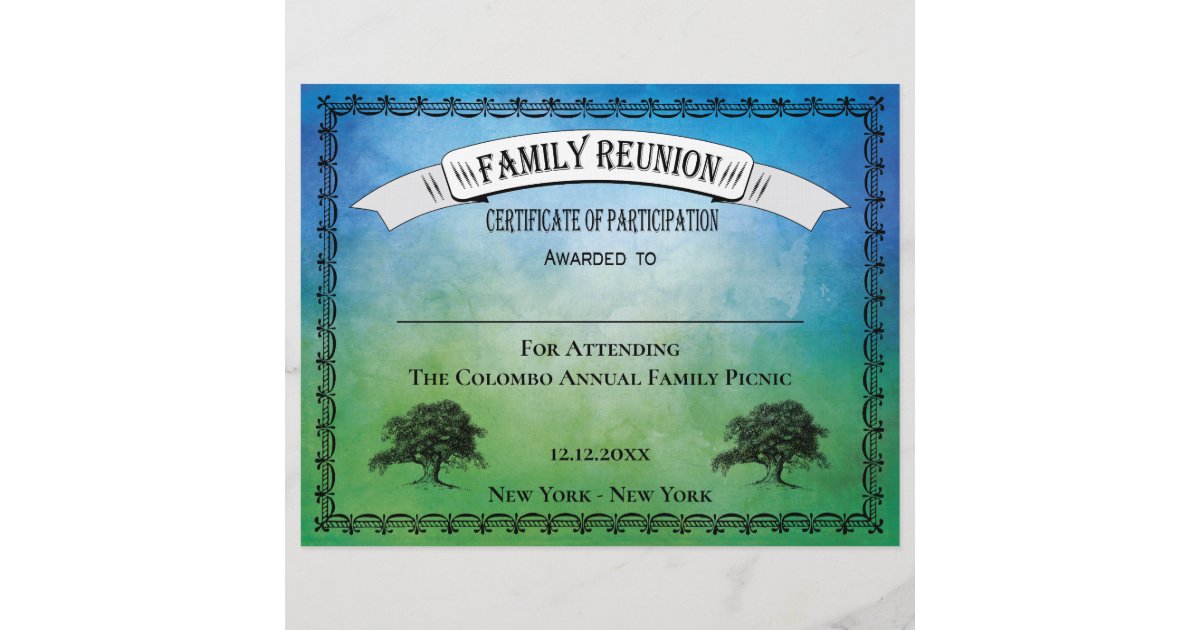family-reunion-certificate-of-participation-award-zazzle