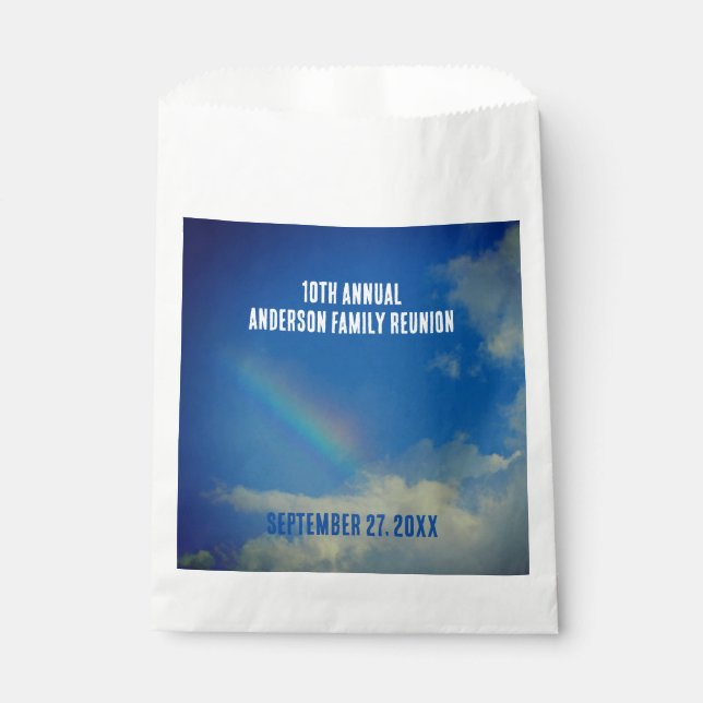 Family Reunion Colourful Rainbow Annual Event Favo Favour Bag (Front)