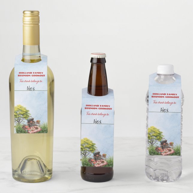 Family Reunion Cookout In the Park  Bottle Tag (In Situ)