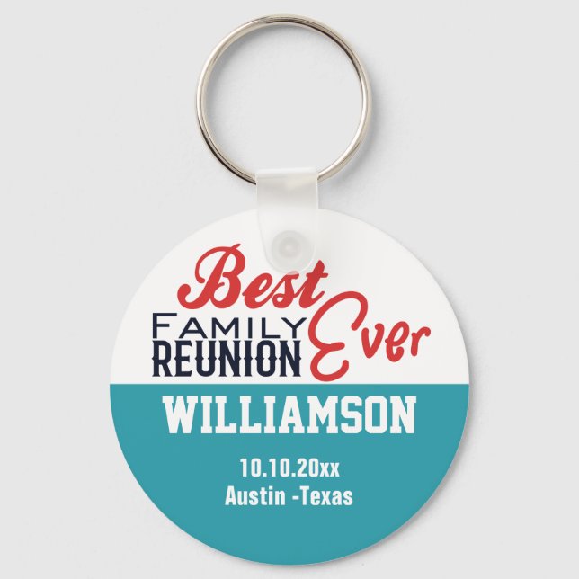Family Reunion Cruise Keepsake Monogram Memento Key Ring (Front)