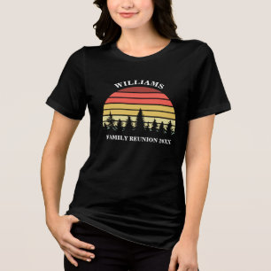 Family Reunion Custom Camping Trip Sunset Forest Tri-Blend Shirt