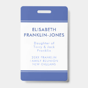 Family Reunion Custom Colour and Texts ID Badge