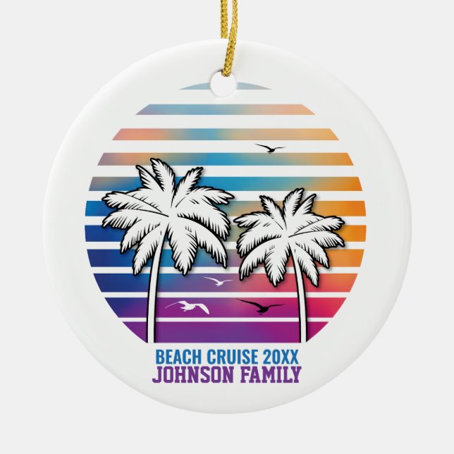 Family Reunion Custom Cruise Vacation Ceramic Ornament (Front)