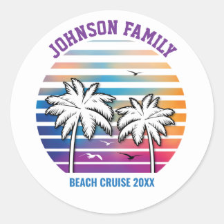 Family Reunion Custom Cruise Vacation Classic Round Sticker