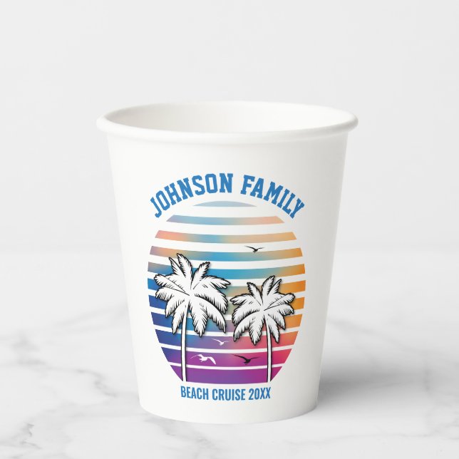 Family Reunion Custom Cruise Vacation Paper Cups (Front)