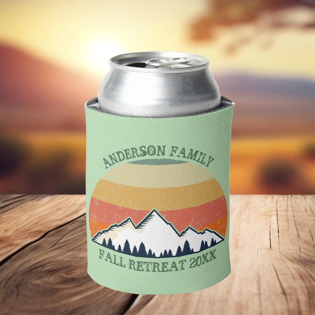 Family Reunion Custom Fall Retreat Sunset Mountain Can Cooler (Creator Uploaded)