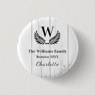 Family reunion custom monogram name 3 cm round badge