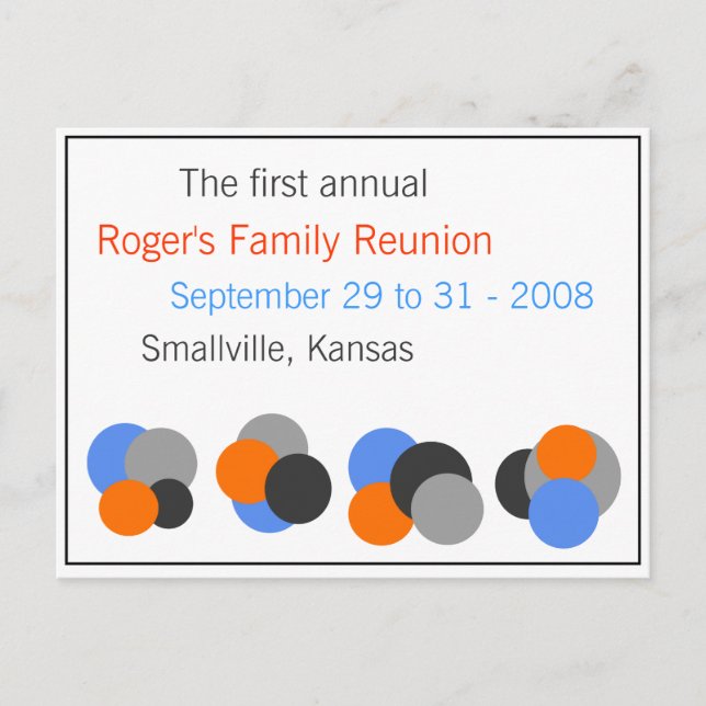 Family Reunion - Customisable Postcard (Front)