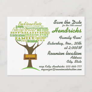 Family reunion design postcard