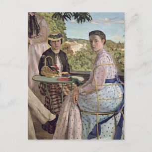 Family Reunion, detail of two women, 1867 Postcard