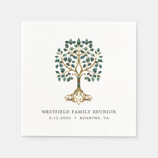 Family Reunion Emerald Tree of Life Napkin