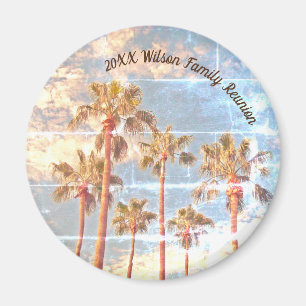 Family Reunion Faded Photo Palm Trees Island Magnet