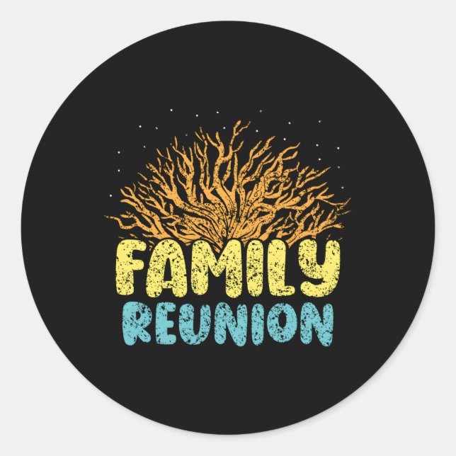 Family Reunion Families Gathering Meeting Classic Round Sticker (Front)