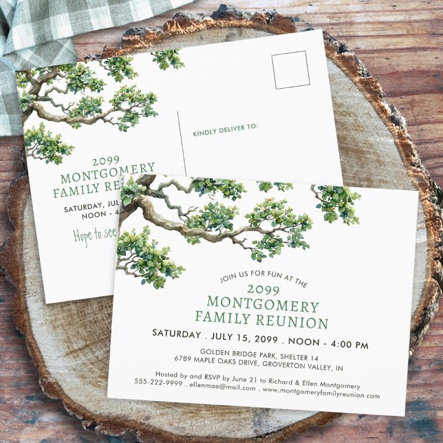 Family Reunion Family Tree Branch Postcard (Creator Uploaded)
