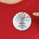 Family Reunion Family Tree Custom Name Tag Button<br><div class="desc">This Family Reunion Tag is decorated with a colourful mosaic family tree. Easily customisable with your family name. Use the Customise Further option to change the text size, style or colour if you wish. Makes a great souvenir after the event. Because we create our own artwork you won't find this...</div>