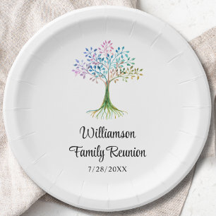 Family Reunion Family Tree Custom Paper Plate
