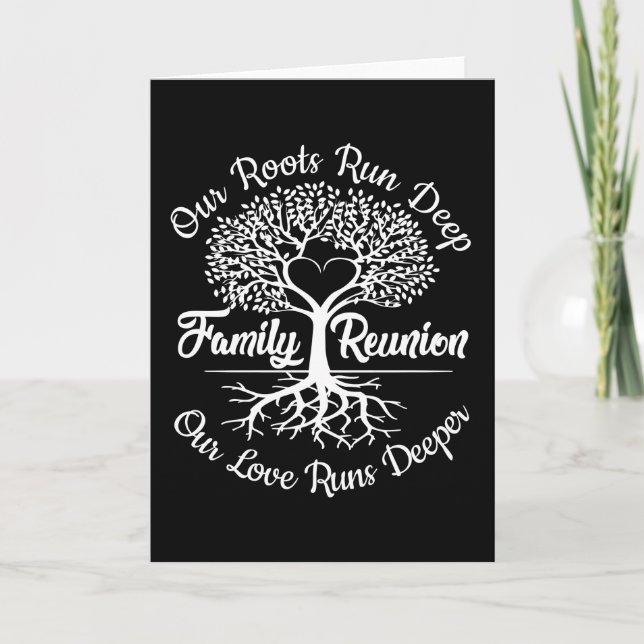 Family Reunion Family Tree Heart Card (Front)
