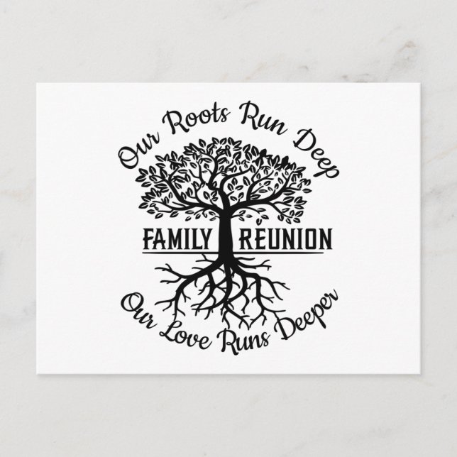 Family Reunion Family Tree Heart Roots Postcard (Front)
