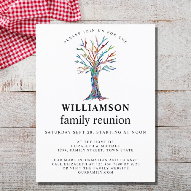 Family Reunion Family Tree Invitation Postcard (Creator Uploaded)