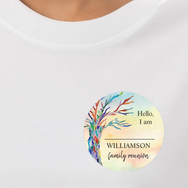 Family Reunion Family Tree Name  Classic Round Sti Classic Round Sticker (Creator Uploaded)