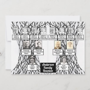Family Reunion Family Tree Neurographic Art Invitation
