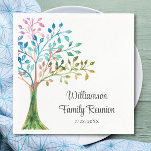 Family Reunion Family Tree Personalised Napkin