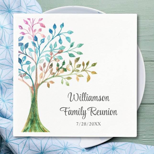Family Reunion Family Tree Personalised Napkin (Creator Uploaded)