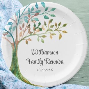 Family Reunion Family Tree Personalised Paper Plate