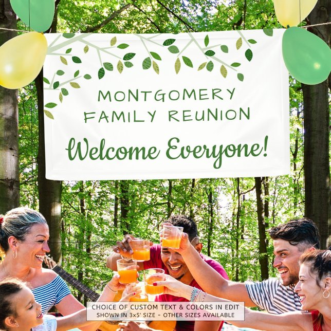 Family Reunion Family Tree Personalised Welcome Banner (Creator Uploaded)