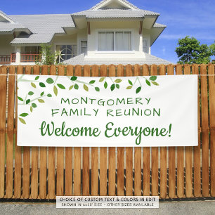 Family Reunion Family Tree Personalised Welcome Banner