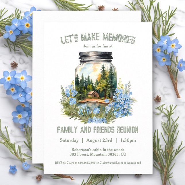 Family Reunion Forest Cabin Modern Invitation (Family Reunion Forest Cabin Modern Invitation)