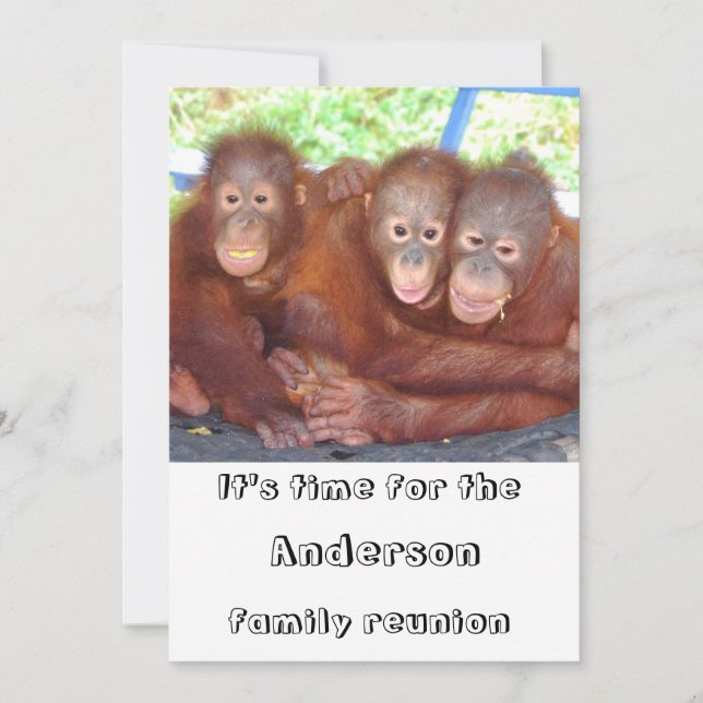 Family Reunion Funny and Cute Invitation (Front)