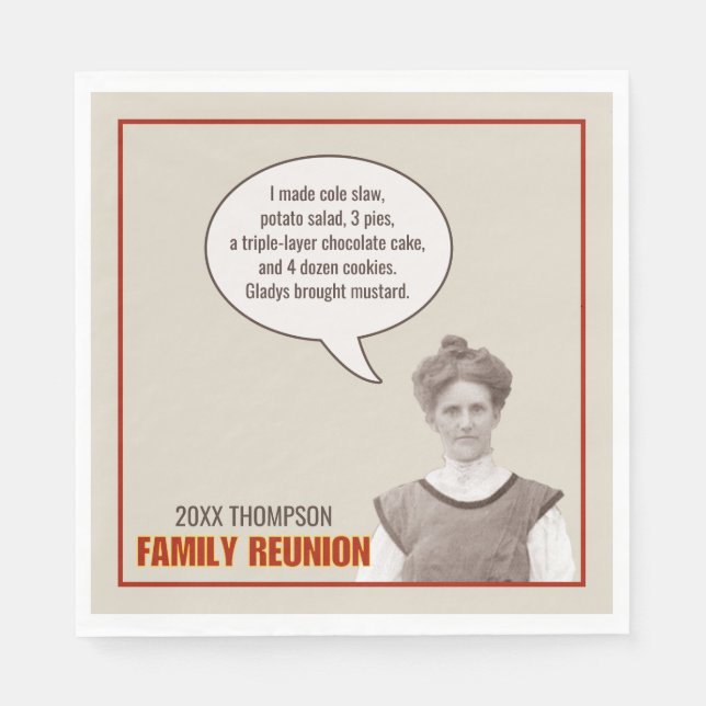 Family Reunion | Funny Old-Time Photograph Napkin (Front)