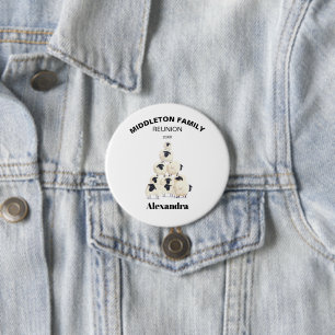 Family Reunion Gathering Fun Black Name 7.5 Cm Round Badge